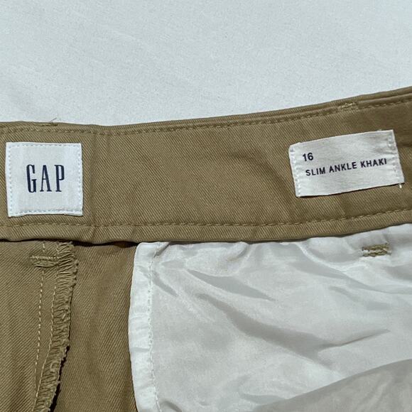 GAP Slim Ankle Khaki Pants Size 16 Women’s Tan Stretch Chino NWT Workwear - Picture 3 of 9